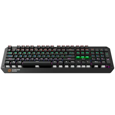 CANYON Hazard GK-6, Wired multimedia gaming keyboard with lighting effect, 108pcs rainbow LED, Numbers 104keys, EN double injection layout, cable length 1.8M, 450.5*163.7*42mm, 0.90kg, color black