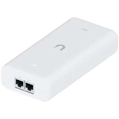 Ubiquiti UniFi 10G PoE+++ Adapter (90W), can power UniFi PoE+++ devices, reduce dependency on PoE switch power, and provide a Multi-Gigabit LAN connection, Contains RJ45 data input, AC cable with earth ground, and PoE+++ output