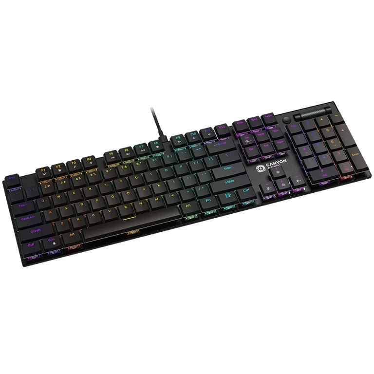 Гейминг клавиатура Canyon Cometstrike GK-55, механична, MX Red суичове, RGB подсветка, USB, черен