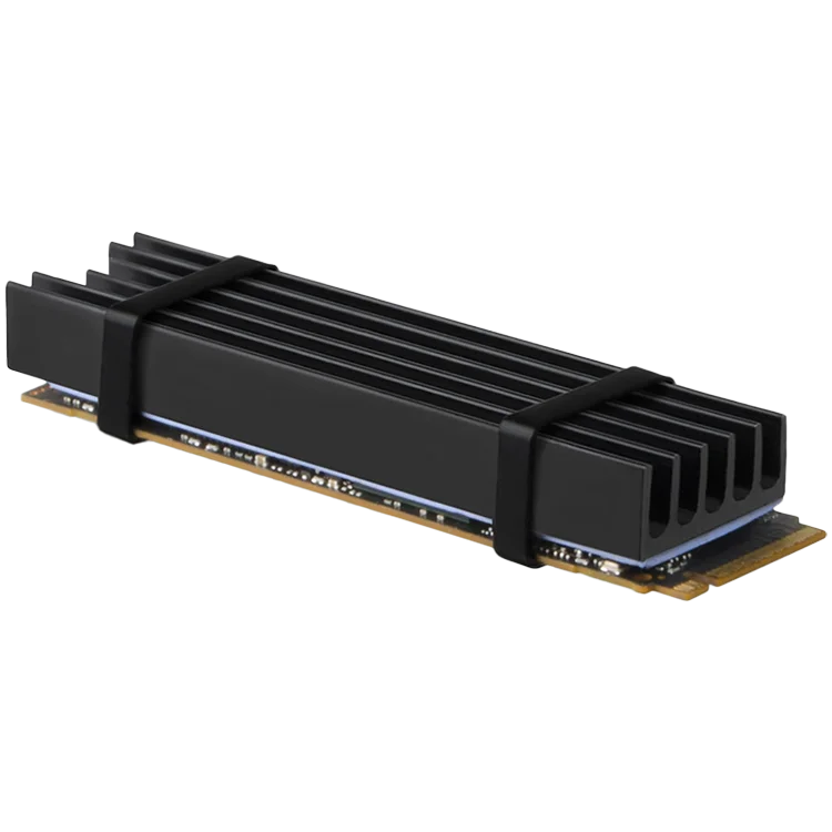 Охладител за SSD AXAGON CLR-M2L10, пасивен, алуминиев, със силиконови термоподложки, 80mm, 10mm височина, черен