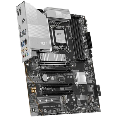 MSI PRO Z890-S WIFI6E, LGA 1851, Dual Channel DDR5 up to 8800(OC)MHz, 4x PCIe x16 slots, 3x M.2 slot, 6x USB 3.2 Gen 1, 1x USB 3.2 Gen 2x2 Type-C, 1x HDMI, 1x DP, 2.5Gbps LAN, WIFI6E, 7.1 Audio, 3Y