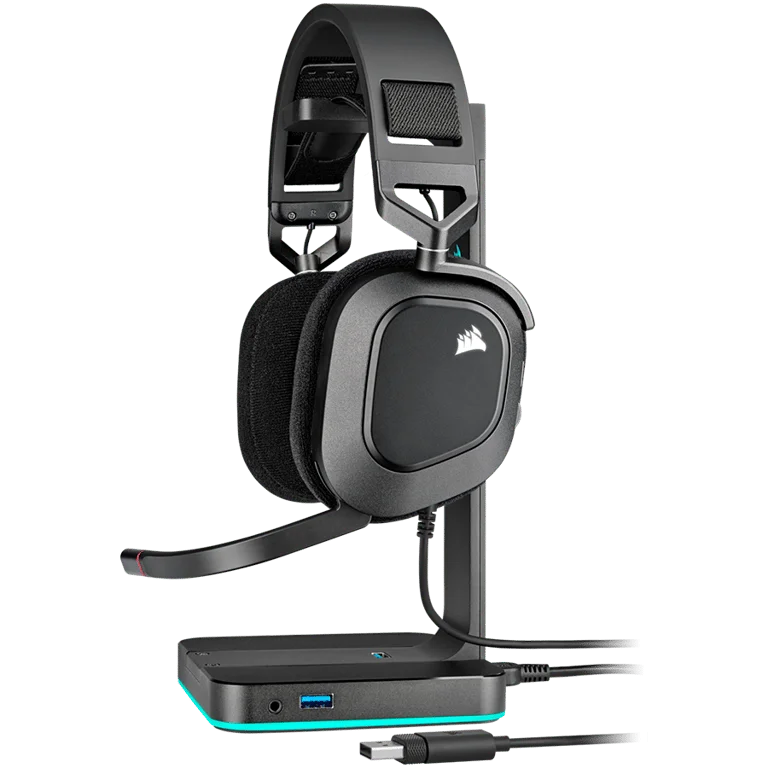 Геймърски слушалки CORSAIR HS80 RGB USB, Carbon
