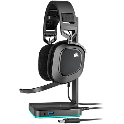 Геймърски слушалки CORSAIR HS80 RGB USB, Carbon