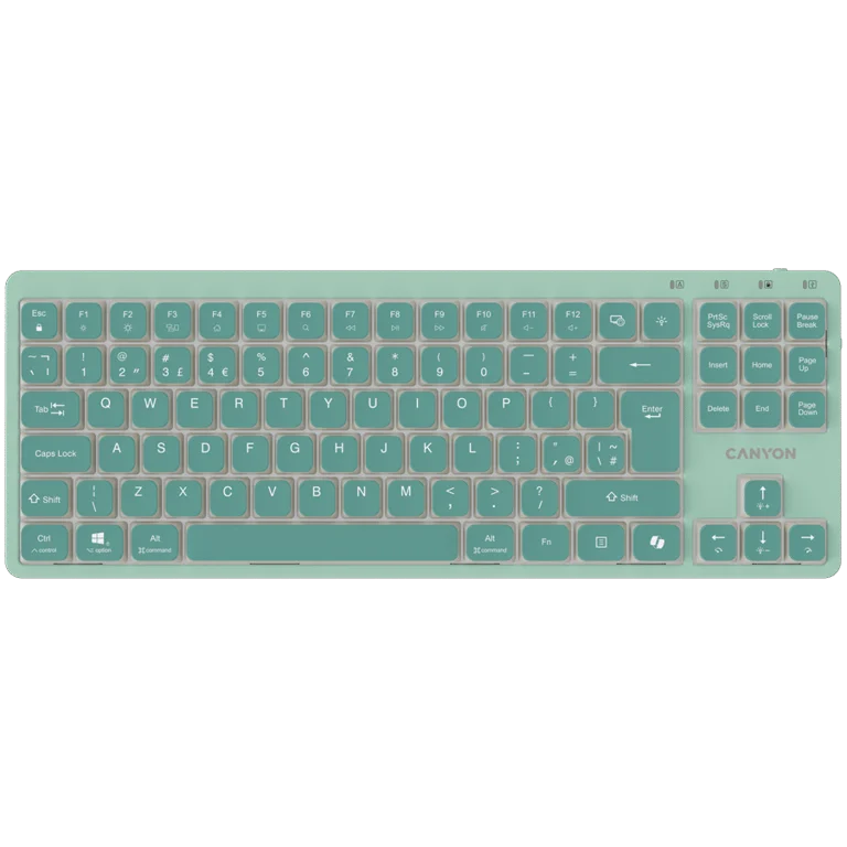 Клавиатура CANYON OnType 10 механична TKL нископрофилна с кабел зелен