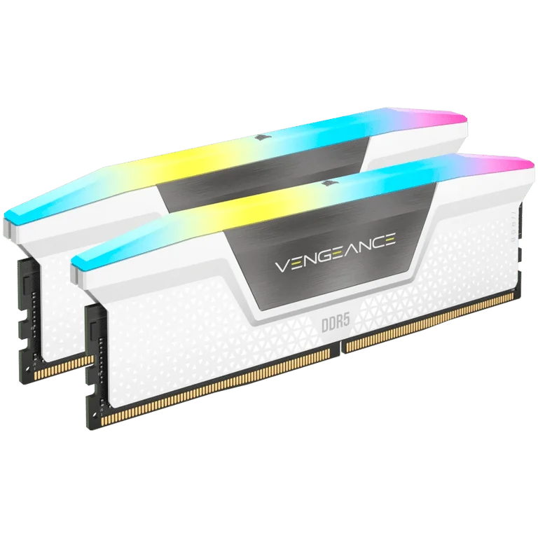 CORSAIR VENGEANCE RGB DDR5 64GB (2 x 32GB) DDR5 6000 CL30-36-36-76 1.40V Intel XMP & AMD EXPO - White