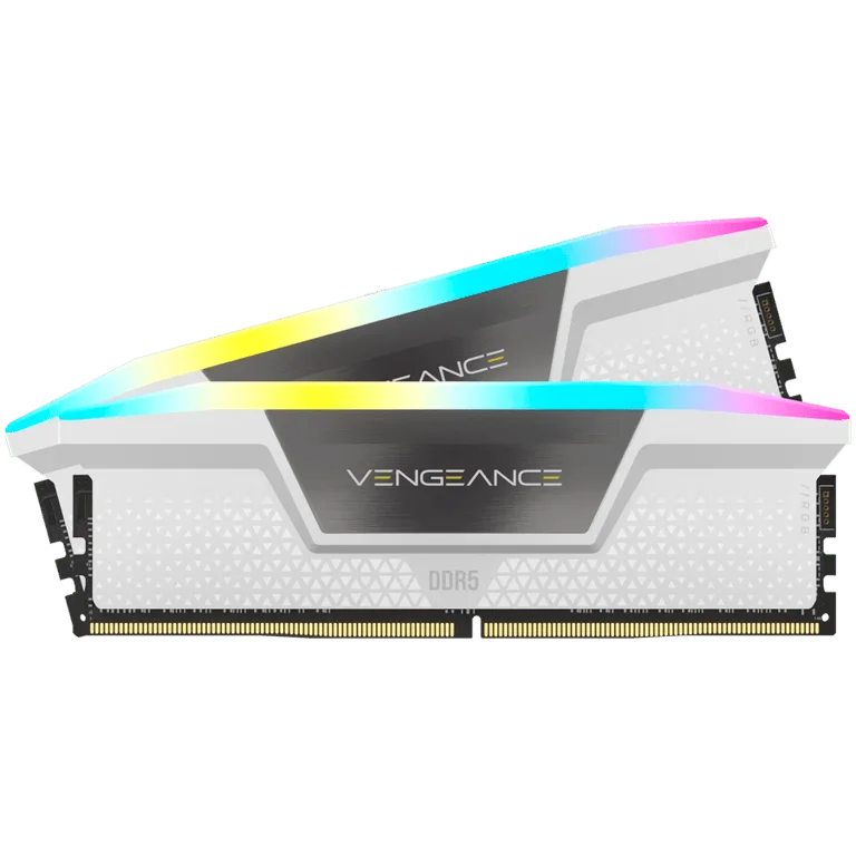 RAM памет CORSAIR VENGEANCE RGB DDR5 32GB (2 x 16GB) 6000MHz CL36 Intel XMP & AMD EXPO Бял