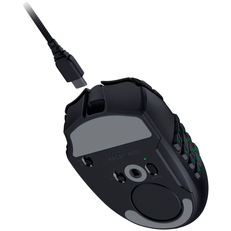 Гейминг мишка RAZER – Naga V3 Pro, безжична и кабелна, Razer Focus Pro 50K, 50000 dpi, програмируеми бутони, черна