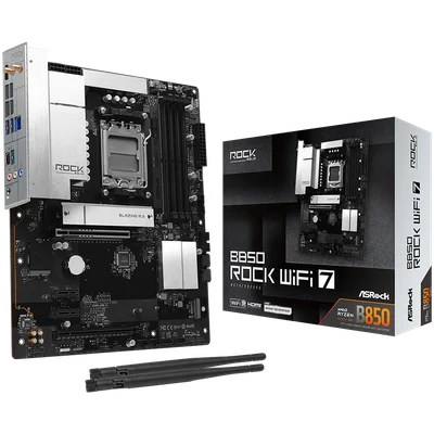 Дънна платка ASRock B850 Rock WiFi 7 ATX, Socket AM5, DDR5, PCIe 5.0, Wi-Fi 7, Bluetooth 5.4