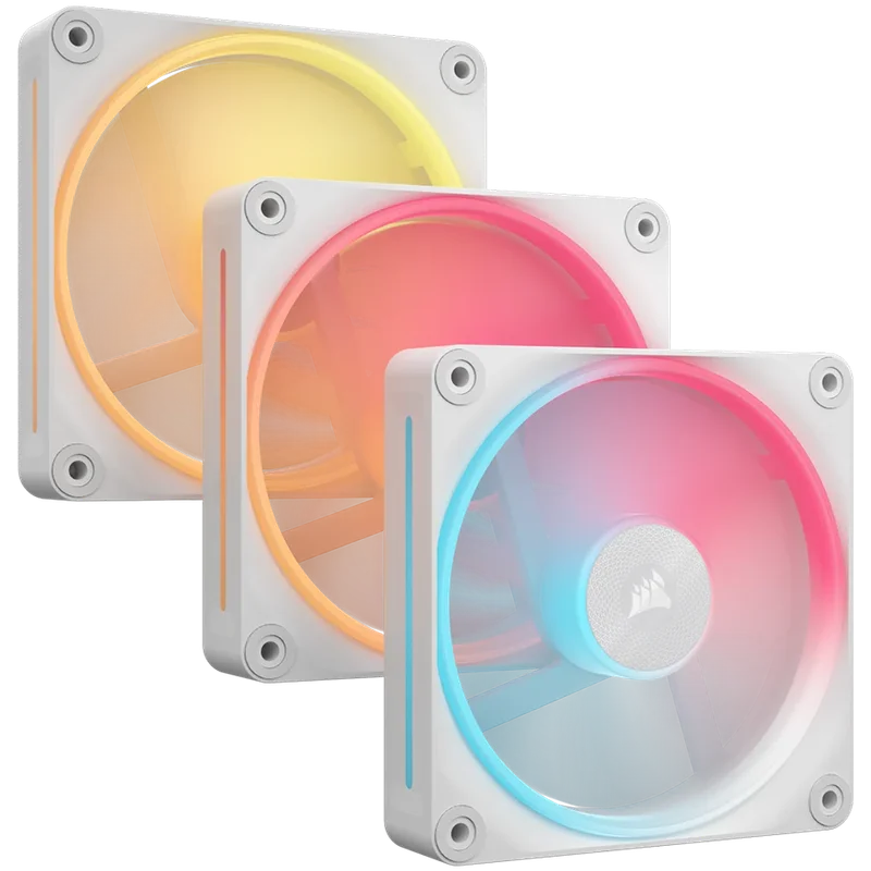 CORSAIR LX-R RGB Series, iCUE LINK LX120-R RGB White, 120mm RGB Fan, Triple Fan Kit