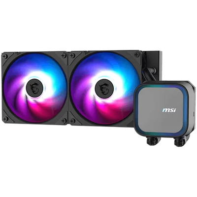 Охладителна система MSI MAG CORELIQUID A13 240, бял, 2x120mm ARGB вентилатори, съвместим с Intel LGA 1700/1851, AMD AM5/AM4
