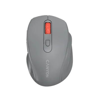 Canyon 6 buttons wireless 2.4Ghz mouse, MX8650A Sensor, DPI up to 1600,Injection case, 3 M life times left and right switches, 2xAAA battery, ABS material. Size: 105x71x40mm, Weight: 59g, Dark grey