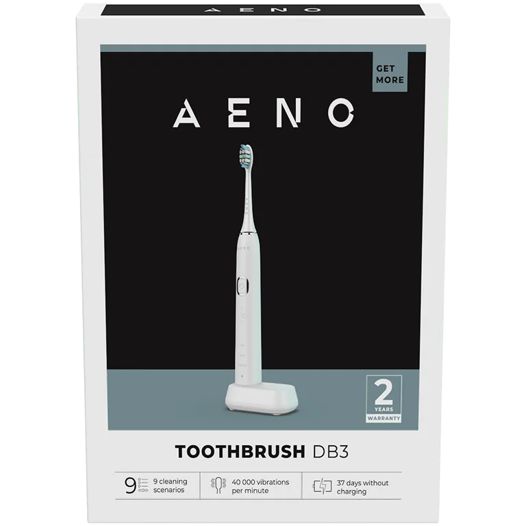 AENO Sonic Electric Toothbrush, DB3: White, 9 scenarios, with 3D touch, wireless charging, 46000rpm, 40 days without charging, IPX7