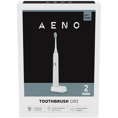 AENO Sonic Electric Toothbrush, DB3: White, 9 scenarios, with 3D touch, wireless charging, 46000rpm, 40 days without charging, IPX7