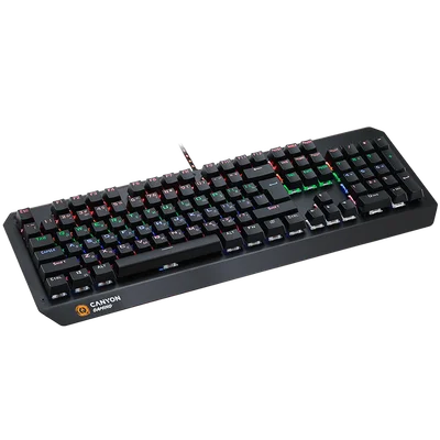 CANYON Hazard GK-6, Wired multimedia gaming keyboard with lighting effect, 108pcs rainbow LED, Numbers 104keys, EN double injection layout, cable length 1.8M, 450.5*163.7*42mm, 0.90kg, color black