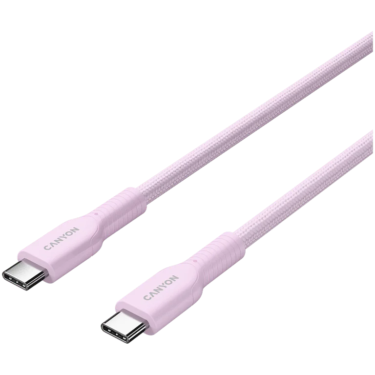 CANYON cable OnWire 60CL C-C 60W COLOR Braided 1m Pink