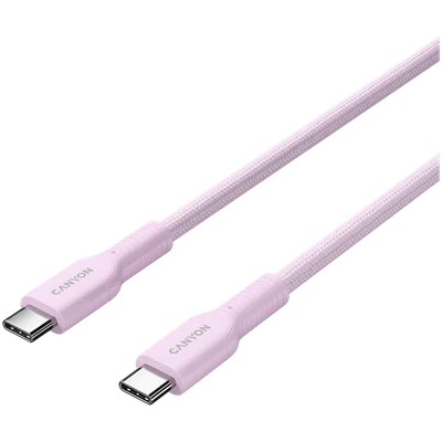 CANYON cable OnWire 60CL C-C 60W COLOR Braided 1m Pink