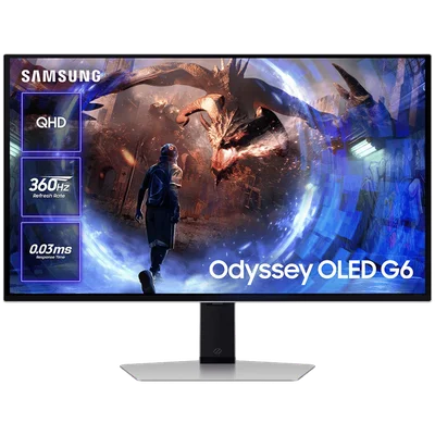 Monitor LED Samsung LS27DG602SUXEN G60SD, 27" QHD FLAT 16:9 (2560x1440) QD-OLED IPS 360Hz, 250 cd/㎡, 1000:1, 0.03ms, 178/178, 1xDP 1xHDMI, 2xUSB 3.0, Tilt/Pivot/Swivel/HeightAdj (120mm), VESA 100x100, 2Y