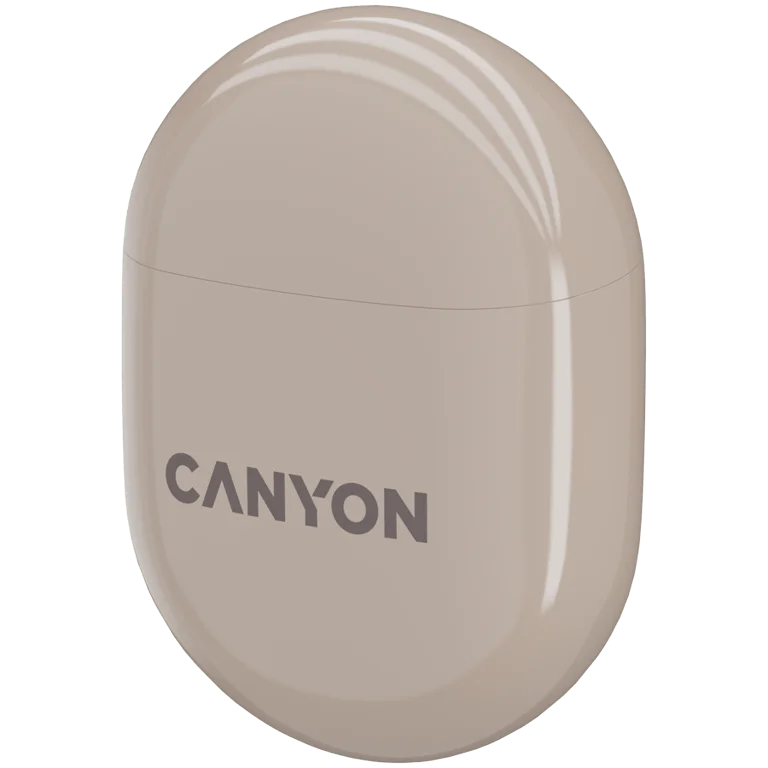 Безжични слушалки CANYON – TWS-6, бежов цвят, Bluetooth 5.3, до 21.6ч работа