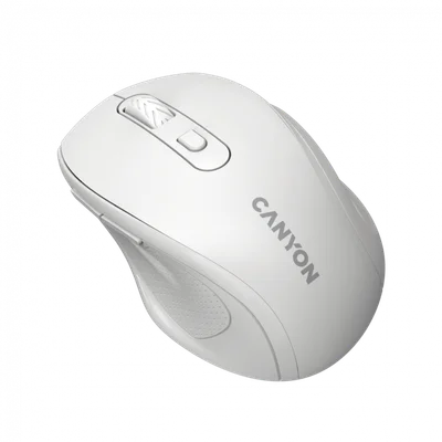 Canyon 6 buttons wireless 2.4Ghz mouse, MX8650A Sensor, DPI up to 1600,Injection case, 3 M life times left and right switches, 2xAAA battery, ABS material, Size: 105x71x40mm, Weight: 59g, white