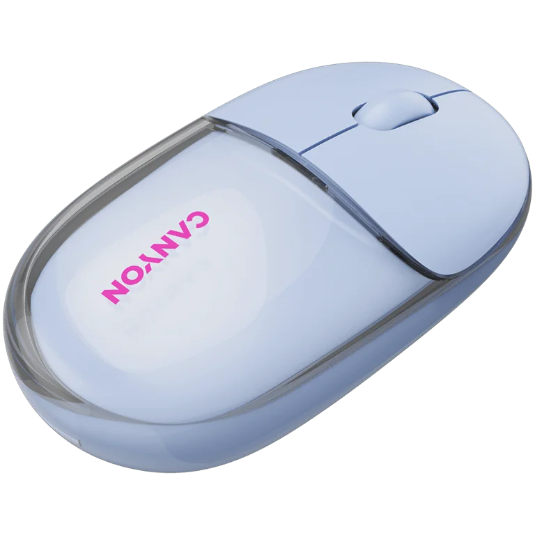 Мишка Canyon OnClick 24 Безжична 1200 DPI Bluetooth/RF Прозрачна/Синя