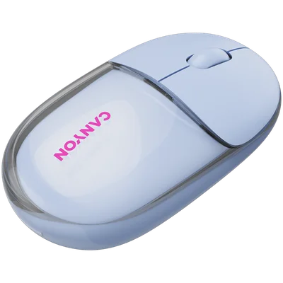 Мишка Canyon OnClick 24 Безжична 1200 DPI Bluetooth/RF Прозрачна/Синя