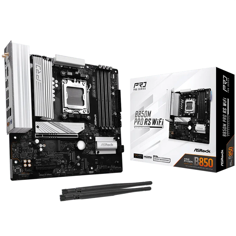 Дънна платка ASROCK B850M Pro RS WiFi Micro ATX AM5 DDR5
