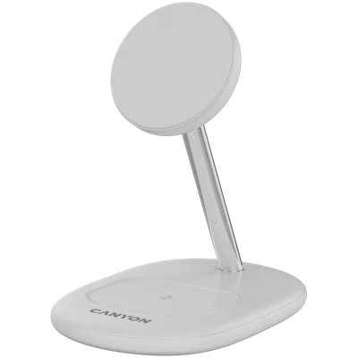 CANYON wireless charger WCS-205 15W Qi2 2in1 White