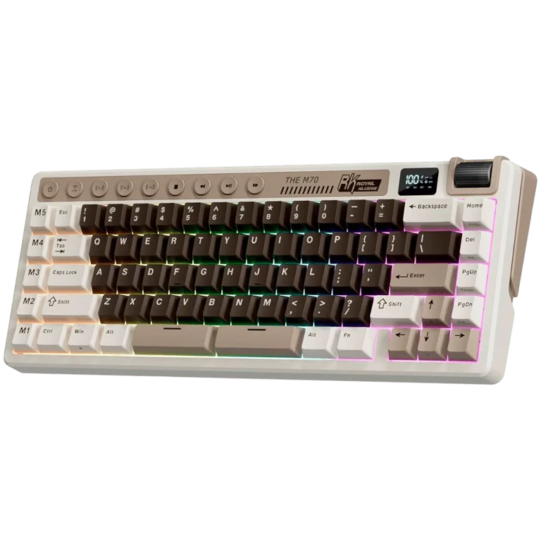 ROYAL KLUDGE RK M70 Mocha Grey Gaming Keyboard Cream switch