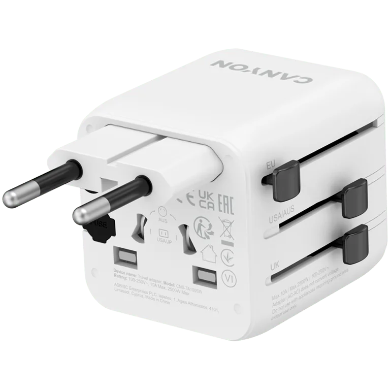 CANYON Travel Adapter OnTour One EU/UK/US/AUS White