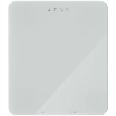 AENO Kitchen Scale KS1S Smart, Max load - 8 kg, Bluetooth, 10,000+ products & meals, 25 indicators analysis, Coffee mode, 6 unit conversion: kg, g, lb, fl, oz, ml, Material - glass
