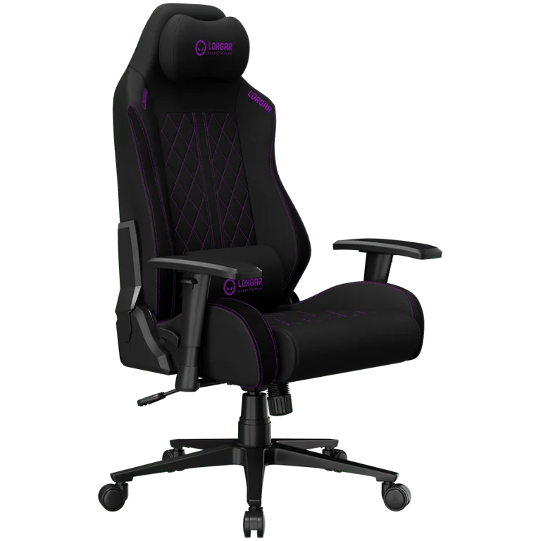 LORGAR CHA41, Ergonomic Gaming Chair Advanced, premium anti-stain fabric, Black/purple
