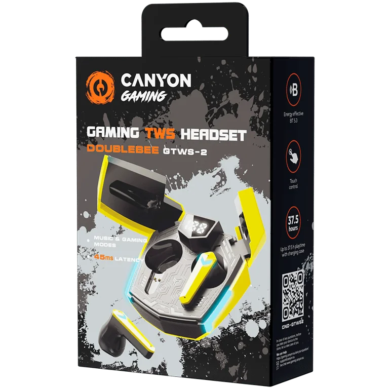 CANYON headset Doublebee GTWS-2 Gaming Yellow