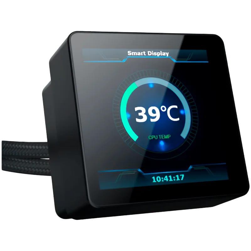 Водно охлаждане XIGMATEK Connect 240 EN45257, 3.4" LCD дисплей, ARGB PWM вентилатори, черен
