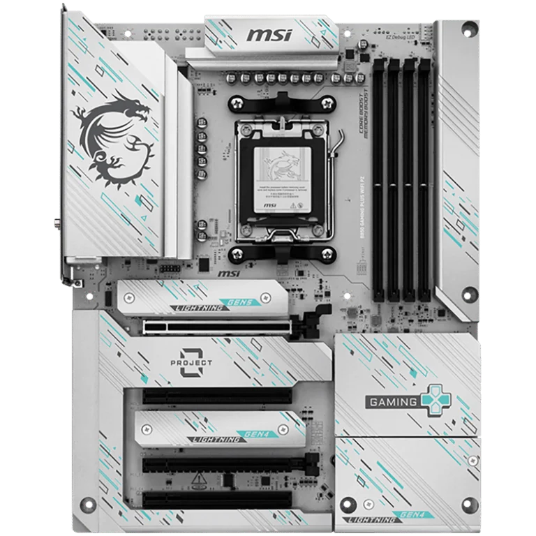 MSI B850 GAMING PLUS WIFI PZ, ATX, Socket AM5, Back Connectors, 4x DDR5 Dual Channel DDR5 up to 8200(OC)MHz, 4x PCIe x16 slot, 3x M.2 slot, 4x USB 2.0, 1x USB 5Gbps, 1x USB 10Gbps, 2x USB 10Gbps Type-C, DP, 7.1 HD Audio, 5G LAN, WiFI 7, BT, 3Y