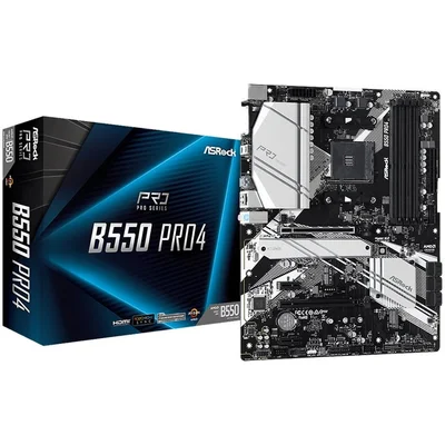 Дънна платка ASROCK B550 PRO4 (Socket AM4, ATX, 4xDDR4, 2xM.2, 6xSATA, HDMI, D-Sub)