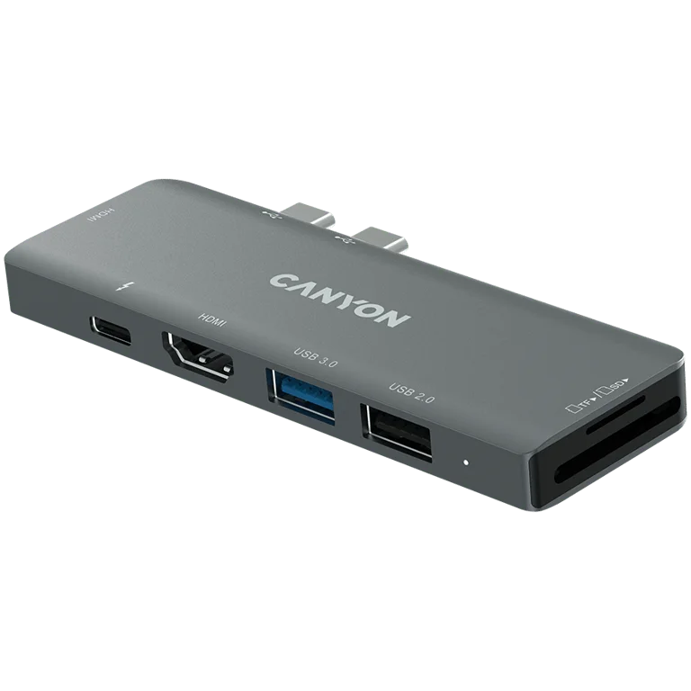 CANYON hub DS-5 7in1 Thunderbolt 3 Space Grey