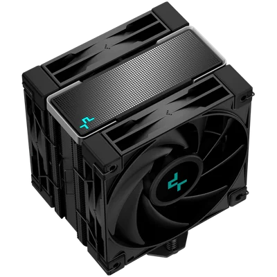 DeepCool AK400 ZERO DARK PLUS, CPU Air Cooler, 2x120mm FDB PWM Fan, Core Touch Technology 2.0, 4 Heatpipes, LGA1851/1700/1200/115x, AMD AM5/AM4, 127x123x155 mm(LxWxH), 3Y, R-AK400-BKNNMD-G-1