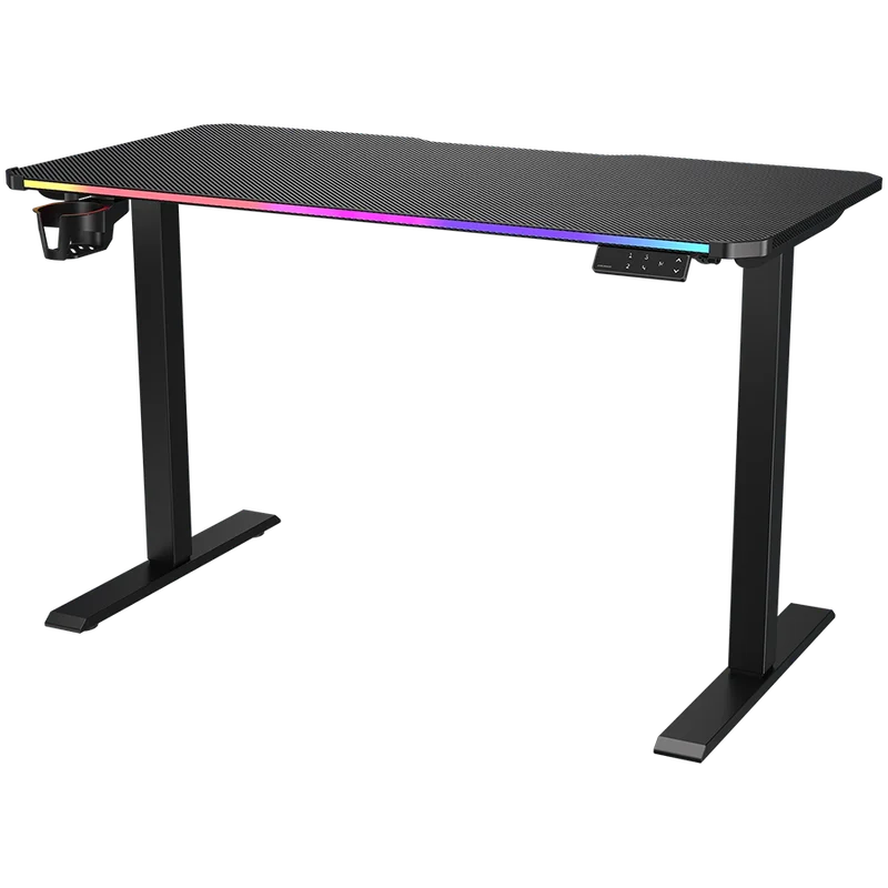 Гейминг бюро COUGAR GAMING – E-ARES 120, RGB осветление, електрическо регулиране на височината, 120x60 см, черен