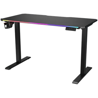 Гейминг бюро COUGAR GAMING – E-ARES 120, RGB осветление, електрическо регулиране на височината, 120x60 см, черен
