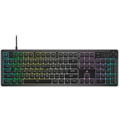 Гейминг клавиатура CORSAIR K55 CORE RGB, черна, с десет-зонова RGB подсветка