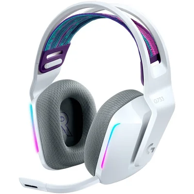 Гейминг слушалки Logitech G733 LIGHTSPEED Wireless RGB, бели