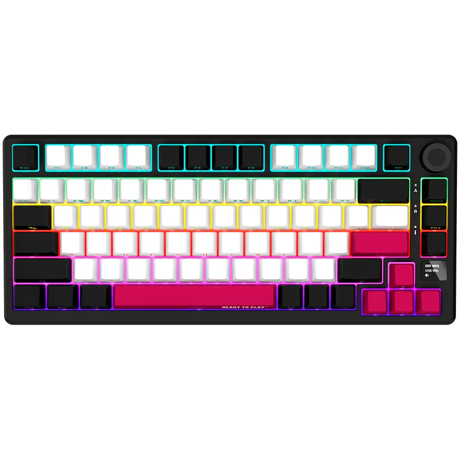 LORGAR KBP7075W, Wireless 75% Mechanical Gaming Keyboard Pro, Black/red, EN layout