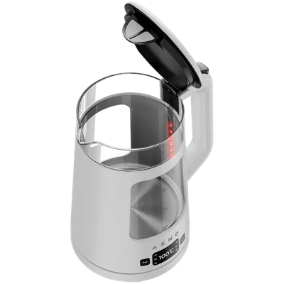AENO Electric Kettle EK6: 1850-2200W, 2L, Strix, Square-shaped body, Transparent lid, High Resistant Glass, LED-Illumination, Auto Power Off, Dry tank Protection