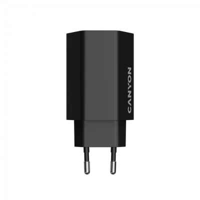 Захранващ адаптер CANYON HEXAGON 65 GaN 65W 2xUSB-C 1xUSB-A EU Черен
