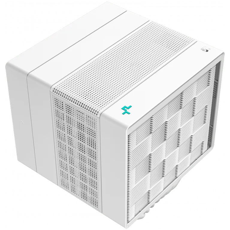 Охладител за процесор DeepCool ASSASSIN IV WH R-ASN4-WHNNMT-G, 1x120мм + 1x140мм, 7 топлинни тръби, бял, TDP 280W, съвместим с Intel LGA2066/2011-v3/2011/1700/1200/1151/1150/1155 и AMD AM5/AM4