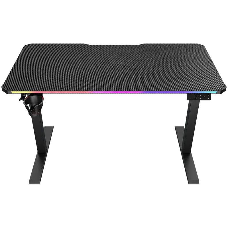 Гейминг бюро COUGAR GAMING – E-ARES 120, RGB осветление, електрическо регулиране на височината, 120x60 см, черен