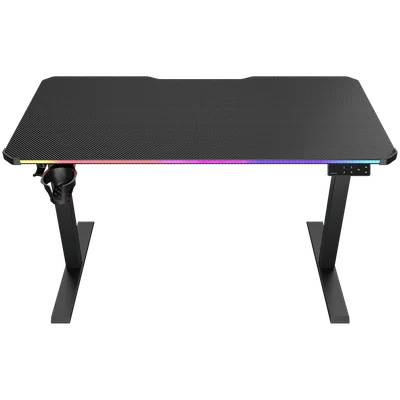 Гейминг бюро COUGAR GAMING – E-ARES 120, RGB осветление, електрическо регулиране на височината, 120x60 см, черен
