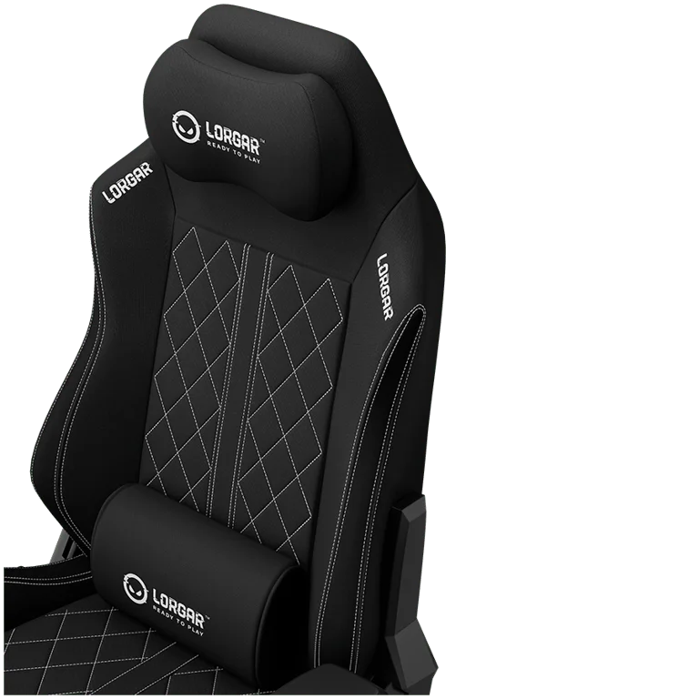 LORGAR CHA41, Ergonomic Gaming Chair Advanced, premium anti-stain fabric, Black/white