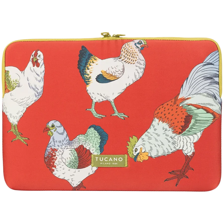 TUCANO SCHIZZO Sleeve for MacBook 13, Fauna Galline Orange