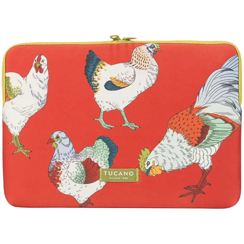 TUCANO SCHIZZO Sleeve for MacBook 13, Fauna Galline Orange